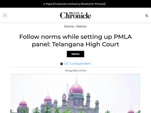 deccanchronicle.com/nation/crime/190822/follow-norms-while-setting-up-pmla-panel-high-court.html